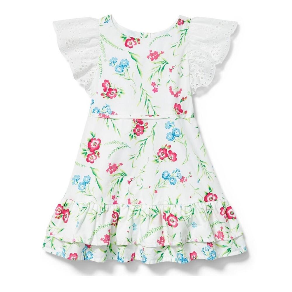 Janie and Jack Eyelet Sleeve Floral Dress, 2T - NWT -